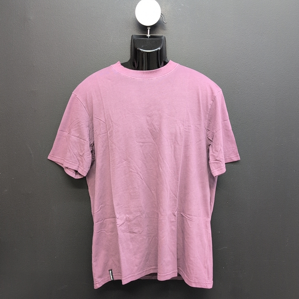 Threadbare Relaxed Fit Garment Dye Short Sleeve Men's T Shirt Medium Burgundy